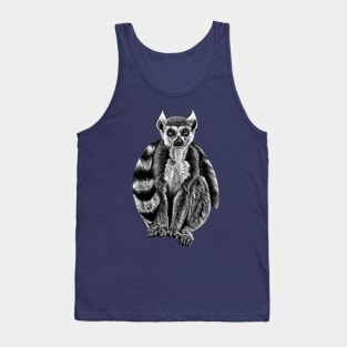 Ring-tailed lemur monkey - ink illustration Tank Top